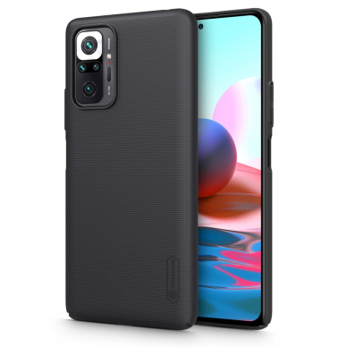 [Užsakomoji prekė] Dėklas skirtas Xiaomi Redmi Note 10 Pro / Note 10 Pro Max - Nillkin Super Frosted Shield - Juodas