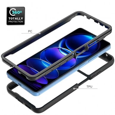 [Užsakomoji prekė] Dėklas skirtas Xiaomi Redmi Note 12 Pro / Poco X5 Pro + Folie - Techsuit Defense360 Pro - Juodas 2