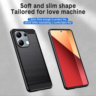 [Užsakomoji prekė] Dėklas Xiaomi Redmi Note 13 Pro 4G / Poco M6 Pro 4G - Techsuit Carbon Silicone - Juodas 2