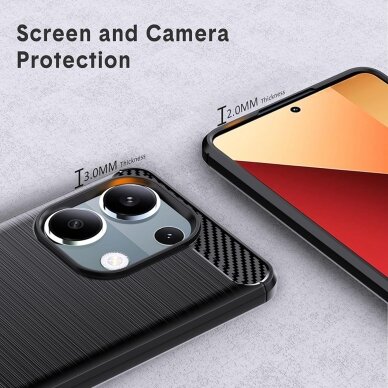 [Užsakomoji prekė] Dėklas Xiaomi Redmi Note 13 Pro 4G / Poco M6 Pro 4G - Techsuit Carbon Silicone - Juodas 3