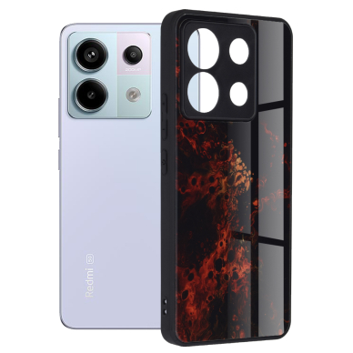 Akcija! Dėklas Xiaomi Redmi Note 13 Pro 5G / Poco X6 - Techsuit Glaze Series - Raudonas Nebula