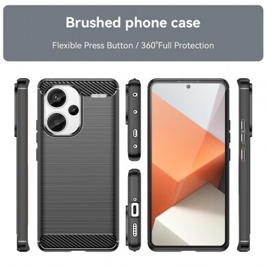 [Užsakomoji prekė] Dėklas Xiaomi Redmi Note 13 Pro+ - Techsuit Carbon Silicone - Juodas 1