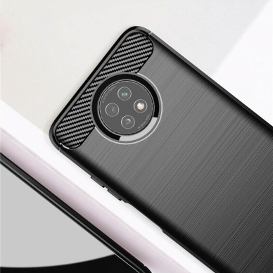 [Užsakomoji prekė] Dėklas skirtas Xiaomi Redmi Note 9T 5G - Techsuit Carbon Silicone - Juodas 4