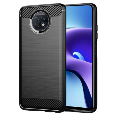 [Užsakomoji prekė] Dėklas skirtas Xiaomi Redmi Note 9T 5G - Techsuit Carbon Silicone - Juodas