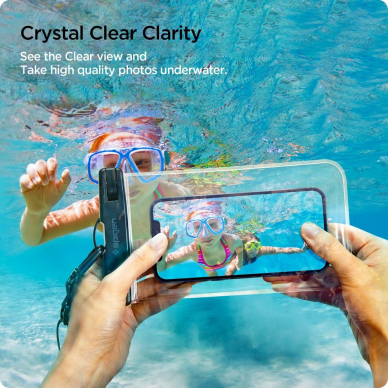 [Užsakomoji prekė] Universalus Dėklas skirtas (2vnt) - Spigen Waterproof Case A601 - permatomas 2