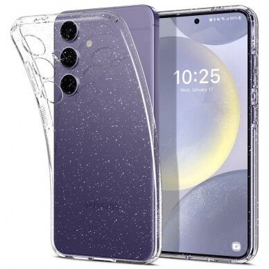 [Užsakomoji prekė] Dėklas Samsung Galaxy S24 Plus - Spigen Liquid Crystal Glitter - Crystal Quartz 1