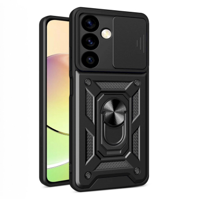 Dėklas Hybrid Armor Camshield Samsung Galaxy A05s with camera cover - Juodas