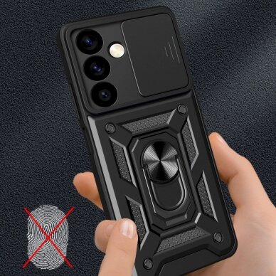 Apsauginis dėklas Hybrid Armor Camshield Samsung Galaxy S24+  - Juodas 6