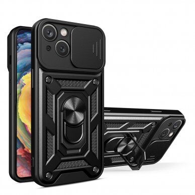 Dėklas Hybrid Armor Camshield iPhone 14 Juodas