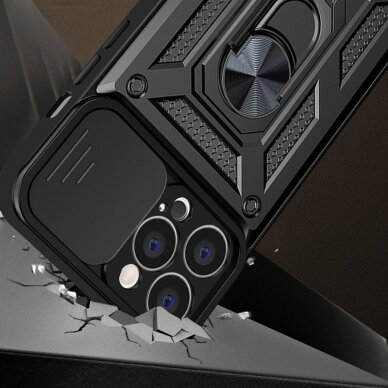 Akcija! Dėklas Hybrid Armor Camshield iPhone 14 Pro Max Juodas  1