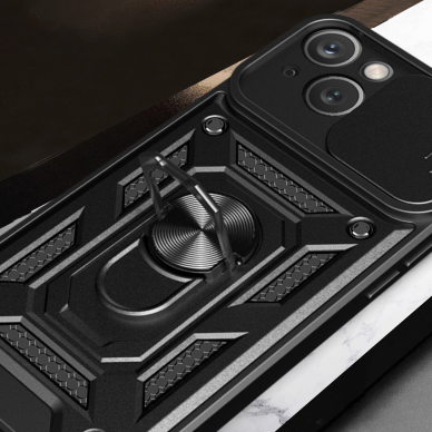 Dėklas Hybrid Armor Camshield iPhone 15 - Rožinis 4