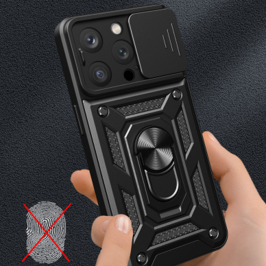 Dėklas Hybrid Armor Camshield iPhone 15 Pro - Rožinis 2