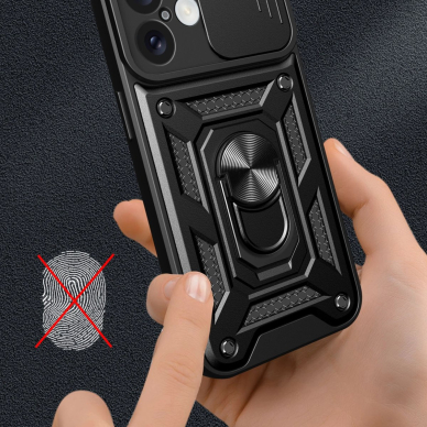 Dėklas Hybrid Armor Camshield iPhone 16  - Juodas 4