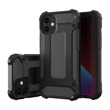 Akcija! *** Pažeista pakuotė *** Tvirtas Apsauginis Dėklas Iš Tpu Ir Pc Plastiko 'Hybrid Armor Case Tough Rugged' Iphone 12 Pro Max Juodas  1