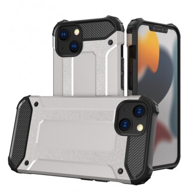 Dėklas Hybrid Armor iPhone 13 Sidabrinis