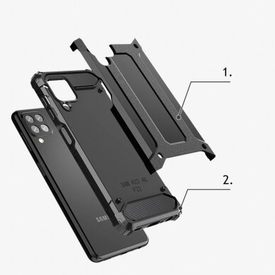 Tvirtas Dėklas Hybrid Armor Case Tough Rugged Cover for Samsung Galaxy A22 4G Mėlynas 6