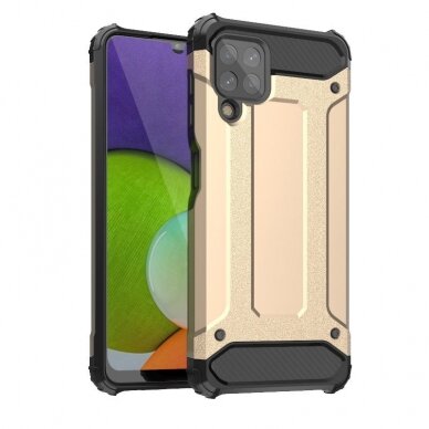 Tvirtas Dėklas Hybrid Armor Case Tough Rugged Cover Samsung Galaxy A22 4G Auksinis