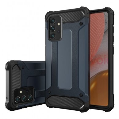 Dėklas Hybrid Armor Case Tough Rugged Samsung Galaxy A72 4G Tamsiai mėlynas 1