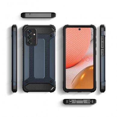 Dėklas Hybrid Armor Case Tough Rugged Samsung Galaxy A72 4G Tamsiai mėlynas 3