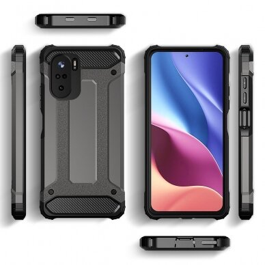 Dėklas Hybrid Armor Xiaomi Redmi K40 Pro+ / K40 Pro / K40 / Poco F3 Auksinis 3