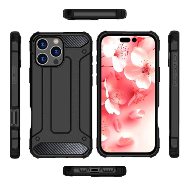 Dėklas Hybrid Armor iPhone 16 Pro  - Juodas 4