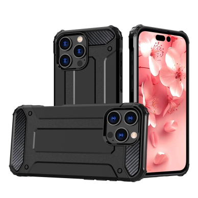 Dėklas Hybrid Armor iPhone 16 Pro  - Juodas