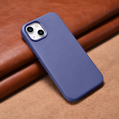 Dėklas iCarer Leather Case for iPhone 14 Šviesiai violetinis (WMI14220705-LP) (MagSafe Compatible) 13