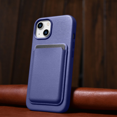 Dėklas iCarer Leather Case for iPhone 14 Šviesiai violetinis (WMI14220705-LP) (MagSafe Compatible) 14