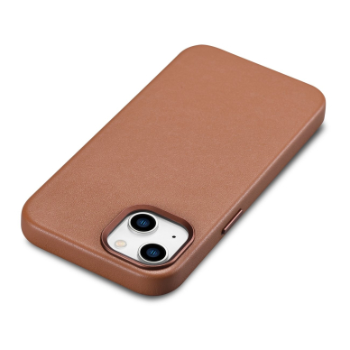 Dėklas iCarer Leather Case for iPhone 14 Plus Rudas (MagSafe Compatible) 10