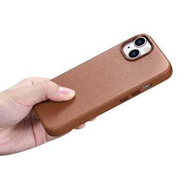 Dėklas iCarer Leather Case for iPhone 14 Plus Rudas (MagSafe Compatible) 20