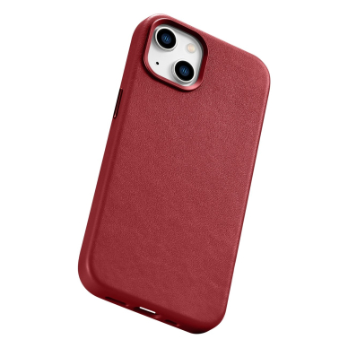 Dėklas iCarer Leather case for iPhone 14 Plus Raudonas (compatible with MagSafe) 11