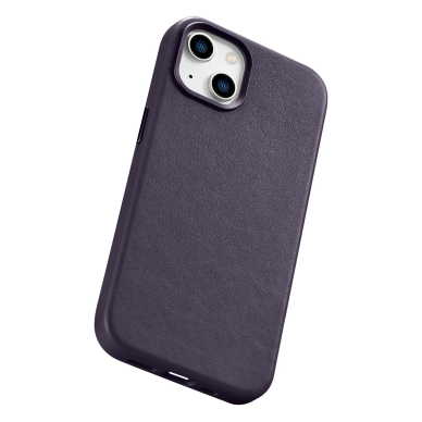 Dėklas iCarer Leather Case for iPhone 14 Tamsiai violetinis (WMI14220705-DP) (MagSafe Compatible) 11