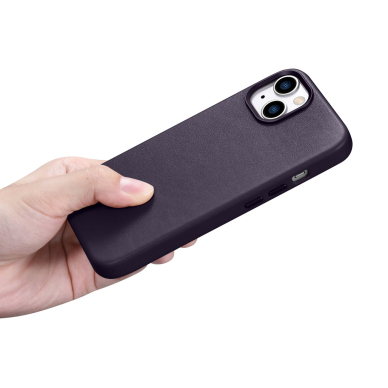 Dėklas iCarer Leather Case for iPhone 14 Plus Tamsiai violetinis (MagSafe Compatible) 20