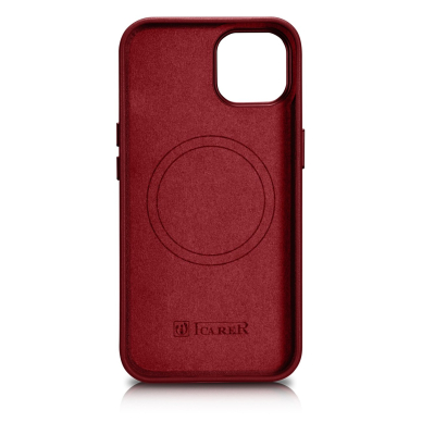 Dėklas iCarer Leather case for iPhone 14 Raudonas (WMI14220705-RD) (compatible with MagSafe) 4