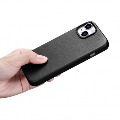 Dėklas iCarer Leather cover for iPhone 14 Plus Juodas (compatible with MagSafe) 20