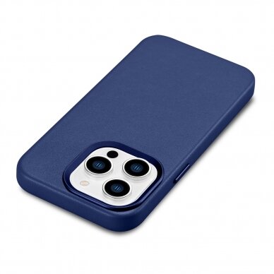 Dėklas iCarer Leather Case for iPhone 14 Pro Max Mėlynas (WMI14220708-BU) (MagSafe compatible) 10