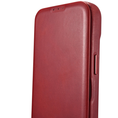 Dėklas iCarer CE Oil Wax Premium Leather Folio Case iPhone 14 Pro (MagSafe) Raudonas (AKI14220706-RD) 13