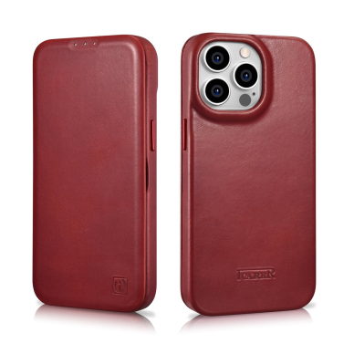 Dėklas iCarer CE Oil Wax Premium Leather Folio Case iPhone 14 Pro Max (MagSafe) Raudonas (AKI14220708-RD) 31