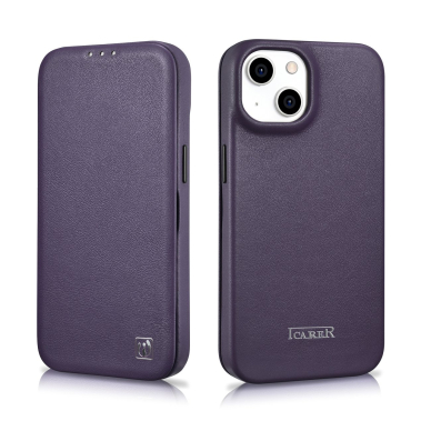 Dėklas iCarer CE Premium Leather Folio Case iPhone 14 (MagSafe) Violetinis (WMI14220713-DP) 27