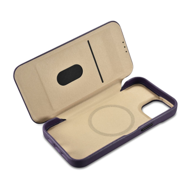 Dėklas iCarer CE Premium Leather Folio Case iPhone 14 Plus (MagSafe) Violetinis (WMI14220715-DP) 15