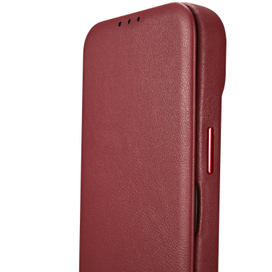 Dėklas iCarer CE Premium Leather Folio Case iPhone 14 Plus (MagSafe) Raudonas (WMI14220715-RD) 13