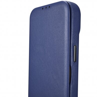 Dėklas iCarer CE Premium Leather Folio Case iPhone 14 Pro (MagSafe) Mėlynas  (WMI14220714-BU) 13