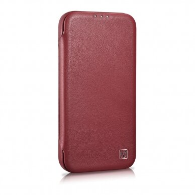 Dėklas iCarer CE Premium Leather Folio Case iPhone 14 Pro (MagSafe) Raudonas (WMI14220714-RD) 4