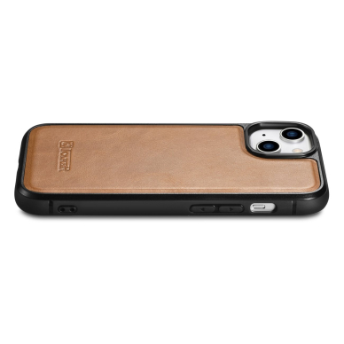 Dėklas iCarer Leather Oil Wax Genuine Leather Case for iPhone 14 (MagSafe Compatible) Rudas (WMI14220717-TN) 8