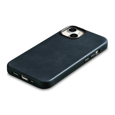 Dėklas iCarer Oil Wax Premium Leather Case iPhone 14 (MagSafe) Tamsiai mėlynas (WMI14220701-BU) 9