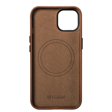 Dėklas iCarer Oil Wax Premium Leather Case iPhone 14 Plus (MagSafe) Rudas (WMI14220703-RB) 7