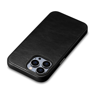 Akcija! Dėklas iCarer Oil Wax Premium Leather Case iPhone 14 Pro Max (MagSafe) Juodas (WMI14220704-BK)  8