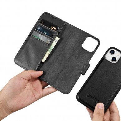 Dėklas iCarer Wallet Case 2in1 Case iPhone 14 Juodas (WMI14220725-BK) 14