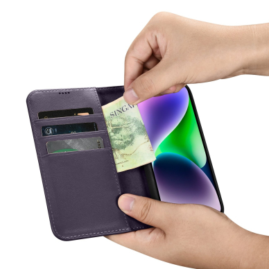 Dėklas iCarer Wallet Case 2in1 Cover iPhone 14 Plus Violetinis (WMI14220727-DP) 12