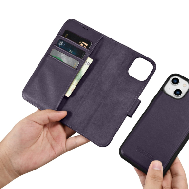 Dėklas iCarer Wallet Case 2in1 Cover iPhone 14 Plus Violetinis (WMI14220727-DP) 14